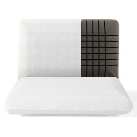 2 Pieces Bamboo Charcoal Memory Foam Pillow for Pain Relief Sleeping