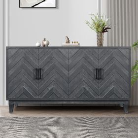 Stronger Vintage Style Buffet Cabinet, Lacquered Accent Storage 4 Door Wooden Cabinets,Thickened Sideboard Storage Cabinet for Entryway, Living R