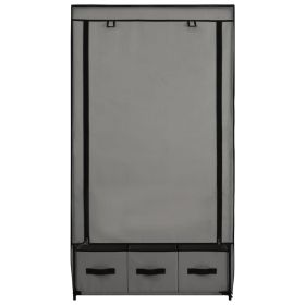 vidaXL Wardrobe Gray 34.3"x19.3"x62.6" Fabric (Option: as picture)