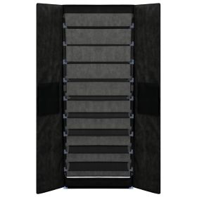 vidaXL Shoe Cabinet Black 23.6"x11.8"x65.4" Fabric (Option: as picture)
