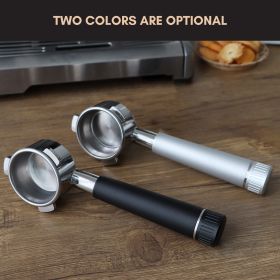 54mm 3 Ears Bottomless Portafilter with Alloy Handle Stainless Steel Head Compatible for Breville870/875/878/880 Coffee Machine (Color: Black)