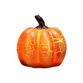 LED Halloween Pumpkin Lantern Resin Pumpkin Lamp Multiple Shapes Halloween Dress Up Props (Color: Orange)