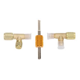 1/4in Valves Core Brass Tee Adapter Quick Coupler Access Tee Fittings for Vacuum Gauge R22 R12 R134 Refrigerant (Option: as picture)