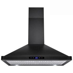 30 Inch Wall Mount Kitchen Hood 350 CFM Range Hood Stove Vented Hood Exhaust Fan (Option: as picture)