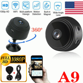 Mini Hidden Spy Camera Wireless Wifi IP Home Security 1080P HD DVR Night Vision (Color: Black)