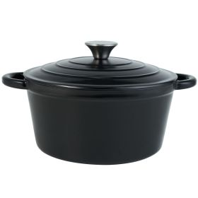Cast iron soup pot 2 Gradient color 24CM (Color: BL,1pcs, size: BL,1pcs)