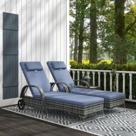 Rattan Chaise Lounge Chair (Color: as picture)