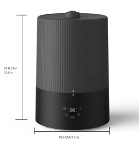 4 Liter Top-water Ultrasonic Cold Mist Humidifier With Timed Night Light Function Can Be Added Directly To Essential Oils - Prohibited For Sale O (Color: Black)